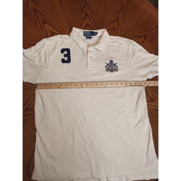 VTG MENS RALPH LAUREN EMBROIDERED POLO PONY EQUESTRIAN CREST #3 PATCH SHIRT~XL‎ - Picture 4 of 8